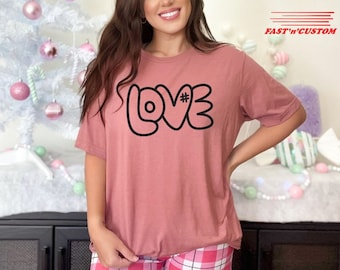 Love Shirt, Cute Love Shirt with Hearts, Boyfriend and Girlfriend Gift, Valentines Love Tshirt, Cute Tee, Couple Ideas, Matching Love Tshirt