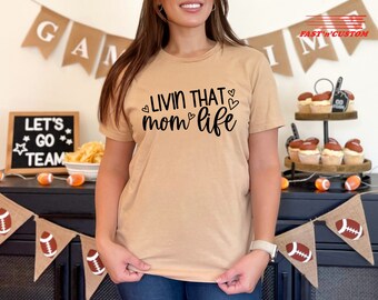 Livin That Mom Live T-shirt, Mom Life Shirt, Beste Moeder Shirt, Moederdag Cadeau, Mama Shirt, Moeder Shirt, Sentimenteel Cadeau Idee, Cadeau voor moeder