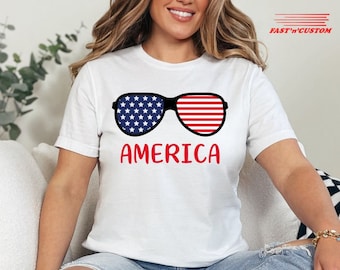 America Sunglasses T Shirt, American Day Shirt, Happy 4th of July T-shirt, Happy 4th of July, 4th of July Shirt, Gift for Independence Day,