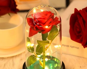 Lampe LED fleur rose, cadeau fête des mères pour une mère, mariage, décoration d'intérieur, petite amie Saint-Valentin, cadeau d'anniversaire, roses pour maman