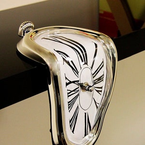 Melting Clock Home Decor, Salvador Dali Inspired Timepiece, Unique Birthday Gift, Artistic Decor, Novelty Surrealist Gift, Birthday Gift