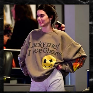 Lucky Me I See Ghosts Hoodie, Kanye West Shirt, Oversized Cotton Sweater, Hip Hop Sweatshirt, Unisex Clothes, Rapper Vintage Aesthetic zdjęcie 3