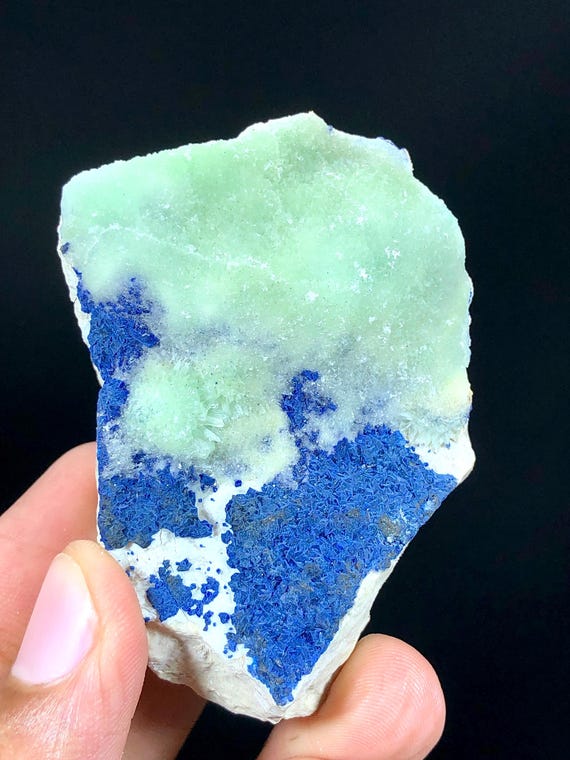 Natural Aragonite with Blue Azurite Specimen from Afghanistan - 89 Gram