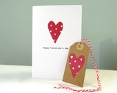 Personalised Valentines Day Card and Tag Set - Romantic Valentines Card - red heart - husband boyfriend wife girlfriend - Valentine greeting
