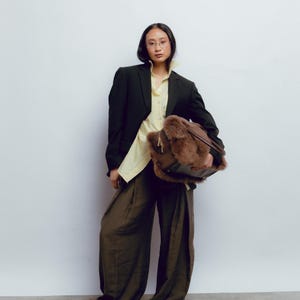 Sac week-end de luxe en cuir de fourrure d'alpaga, cuir de vachette, voyage artisanal péruvien « LEGADO » image 14