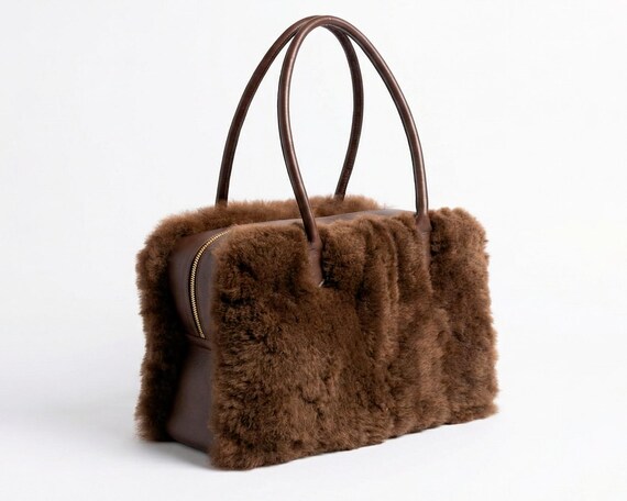 Luxury Alpaca Fur Leather Weekender Bag Cowhide Artisan Peruvian Travel "LEGADO"