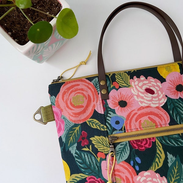 Rifle Paper Co Floral English Garden - PRE-ORDER - Redwood Tote Crossbody Everyday Purse - BESU Handmade