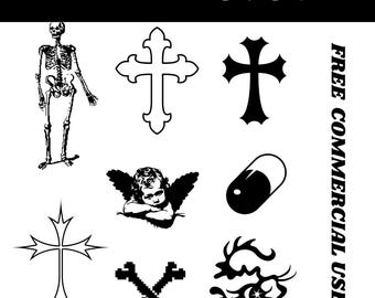 Y2K Aesthetic Vector Icons Bundle, 14 Vectors for Graphic Design, Logos, Clothing, Svg, Ai, Eps, Pdf, Png, 80s, back to 90s, 2000s y2k sheet
