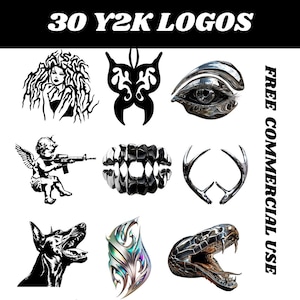 Y2K Aesthetic Vector Icons Bundle, 30 Vectors for Graphic Design, Logos, Clothing, Svg, Ai, Eps, Pdf, Png, 80s, back to 90s, 2000s y2k sheet