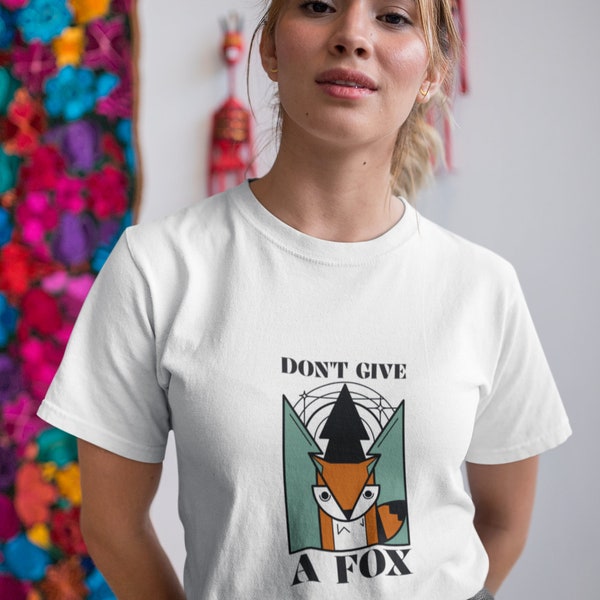 Ne donnez pas un T-shirt unisexe FoxFoxSchweres mit Rundhalsausschnitt