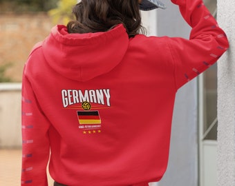 Deutschland Fußballmanschaft Fan Premium Felpa con cappuccio unisex