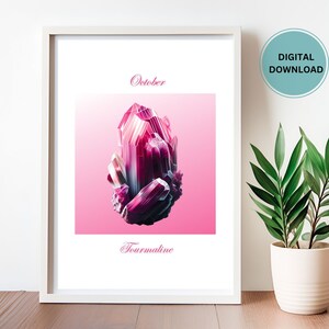 crystal wall art | Tourmaline | birthstone | October | wall art | wall decor | home decor | office decor