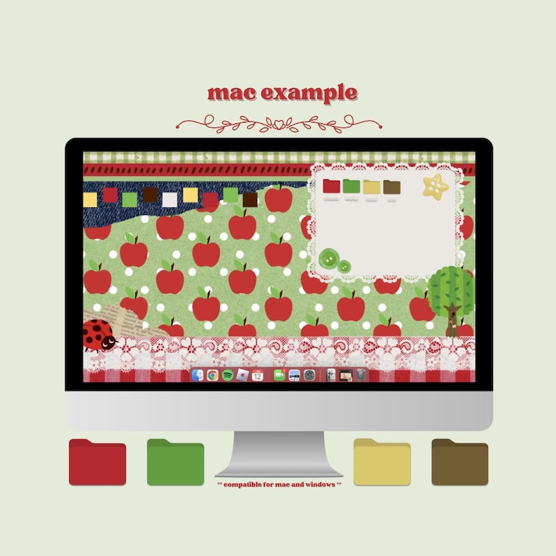 Cute Retro Apple Collage Wallpaper Set | Desktop Wallpaper + Folders ...