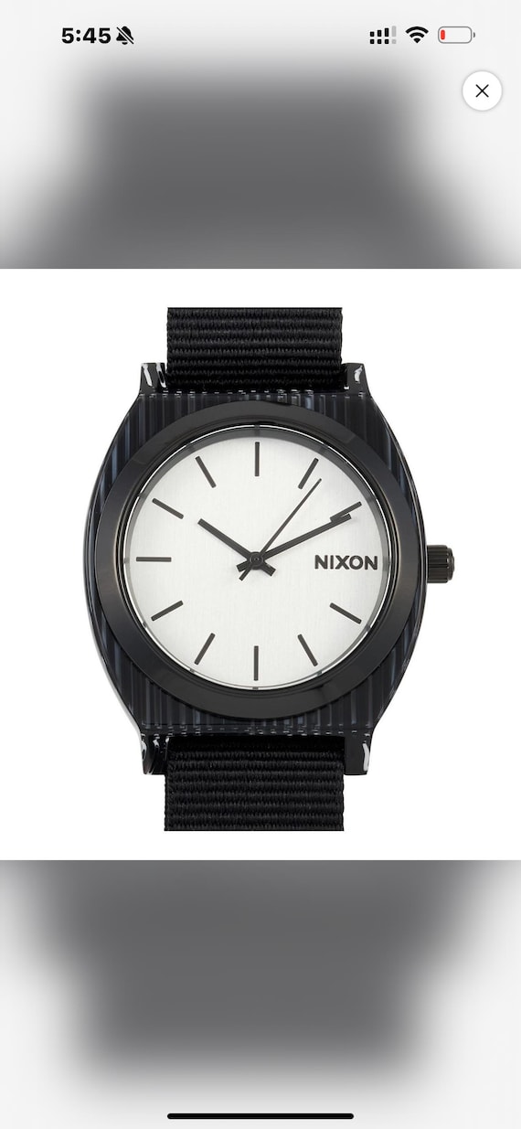 Nixon ~ Time Teller Acetate ~ All Black/silver 40 Mm Watch ~ A327 