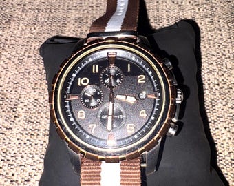 Reloj Fossil Dean Chronograph de cuero negro para hombre FS4545