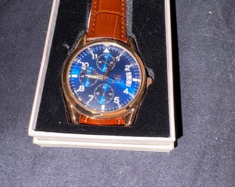 Mens Watches OLEVS Quartz Men Watch Luxury Leather Strap Calendar Wristwatch