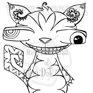Alice im Wunderland inspiriert Grinsekatze (A) ~ SOFORTIGER DOWNLOAD Digital Digi Stamp