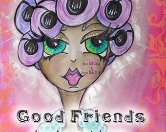 Good Friends...coffee ... ~ Greeting Card by a Glitzy Gal (BLANK inside)