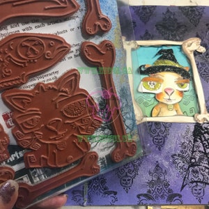 ENB01 PaperArtsy Halloween Cat n Bones Stamp Set designed by Nicci Battilana image 3