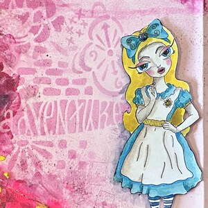 PS380 PaperArtsy Mad Tea Party, Alice in Wonderland background Stencil designed by Nicci Battilana imagem 5