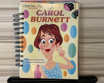 LITTLE GOLDEN BOOK ~ Carol Burnett ~ 126 page Mixed Media junk / art journal ~ spiral bound