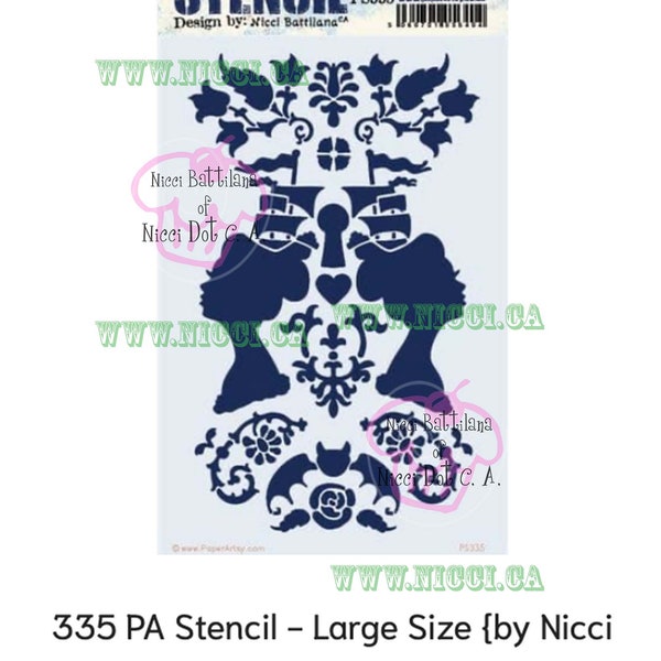 PS335 PaperArtsy rococo baroque damask Stencil designed by Nicci Battilana