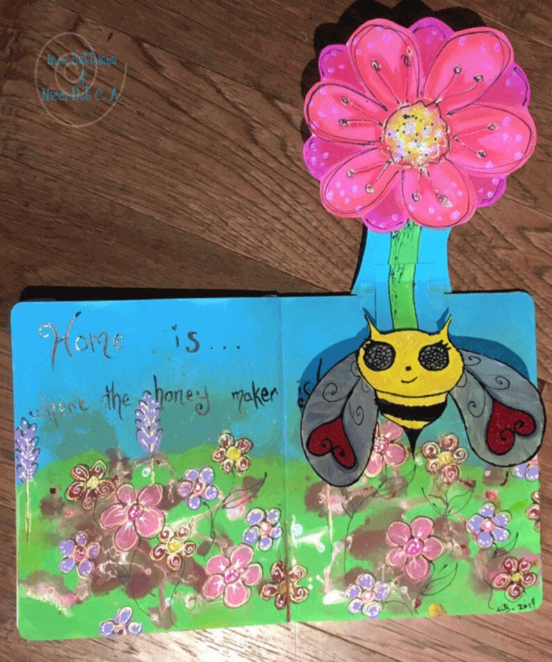 For the LOVE of Honey E-course pop-up mixed media art journal class image 3