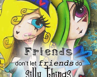 Silly friends ~ Greeting Card by a Glitzy Gal