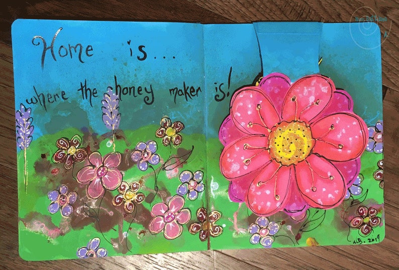 For the LOVE of Honey E-course pop-up mixed media art journal class image 2