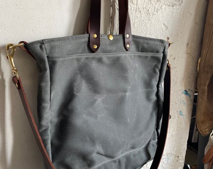 waxed twill tote