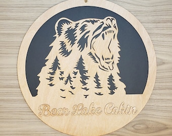 Roaming Bear SVG File - Majestic Wilderness Scene for Laser Cutting - Cabin Decor Digital Design