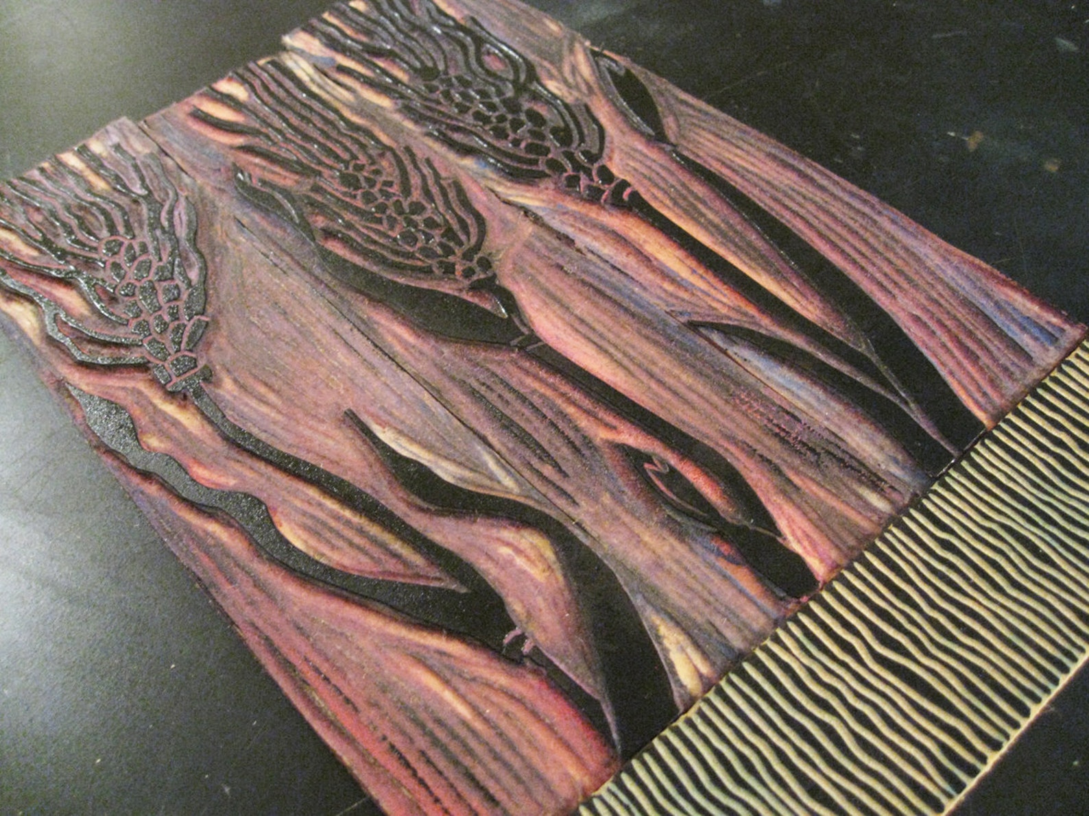 Linocut Print WHEAT GRASS Botanical Print Black & White Etsy