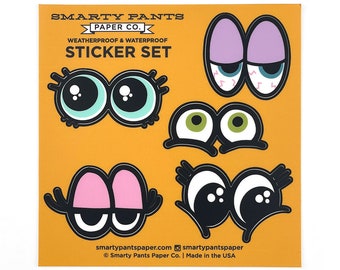 Cartoon eyes sticker sheet