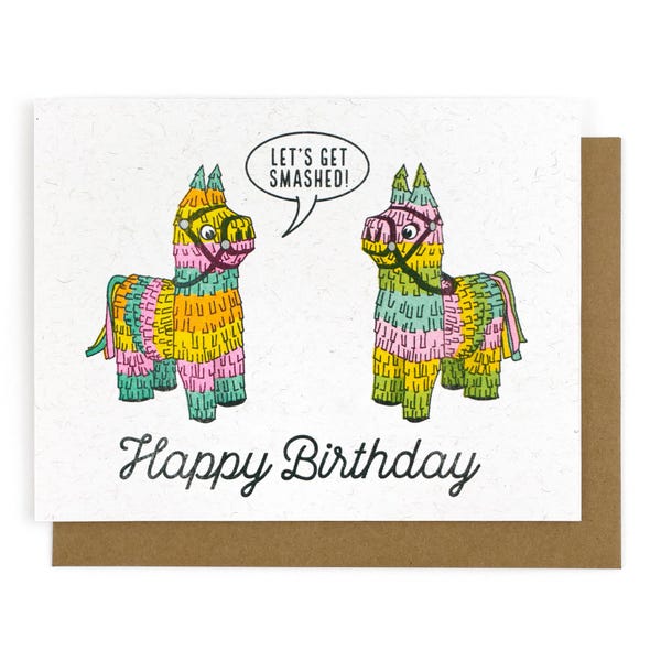 Let's Get Smashed, Piñata Risograph Card