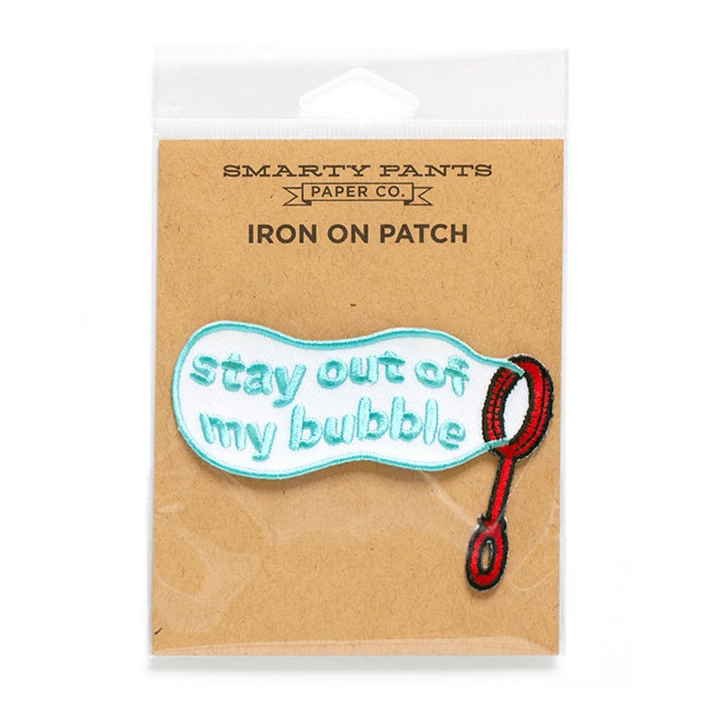Stay Out of My Bubble Embroidered Iron On Patch (3.75" x 2.5") image 3