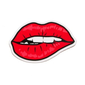 Bite Lip Emoji Stickers for Sale