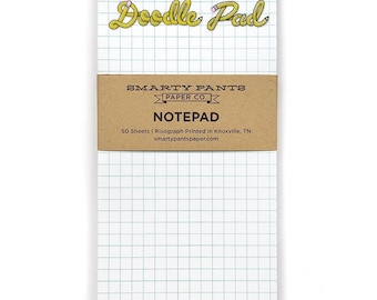 Doodle Notepad: Risograph Printed, Magnetic Back - 4x7.5"
