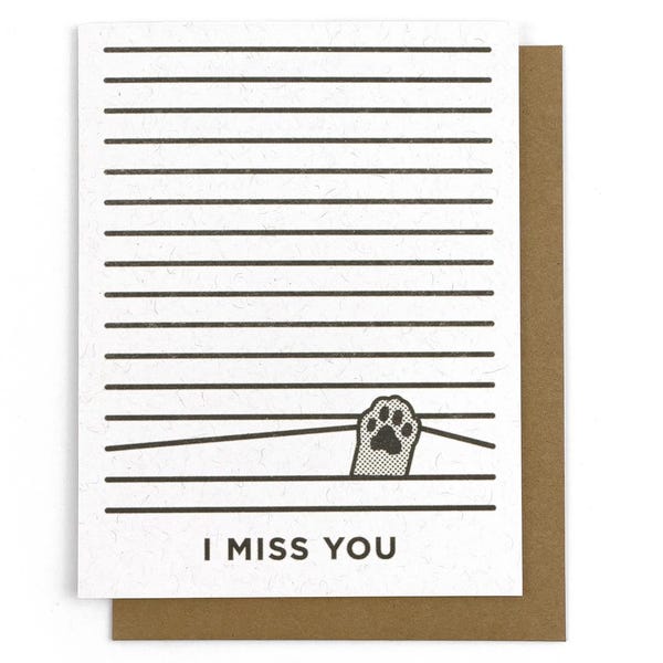 I Miss You Risograph Card
