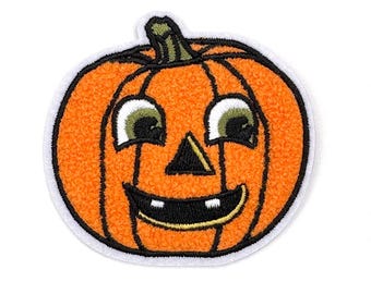 Chenille Pumpkin Patch: Retro Halloween Iron-On Applique