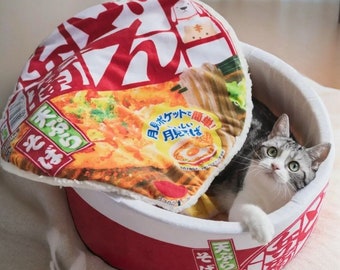 Soft Ramen Bowl Bed - For Cats and Dogs