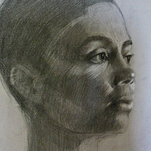 Original Charcoal Portrait Drawing of a Strong Woman Belinda Del Pesco image 2