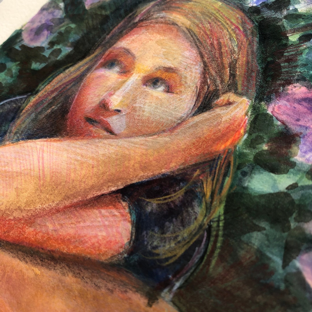 Original Color Portrait Monotype Figurative Printmaking Art - Etsy France