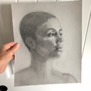 Original Charcoal Portrait Drawing of a Strong Woman Belinda Del Pesco image 4