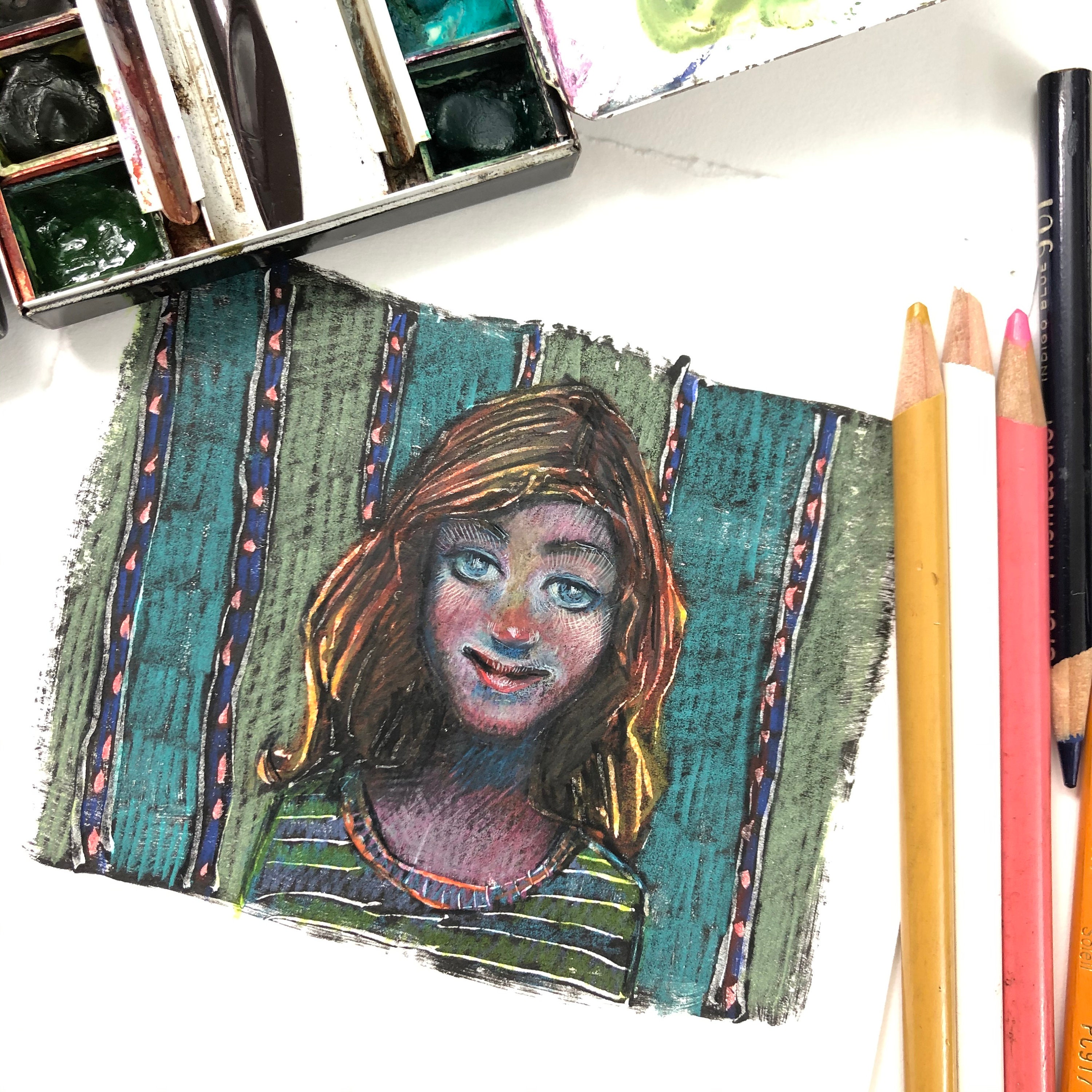 Watercolor and Colored Pencils - Mixing Your Media - Belinda Del Pesco