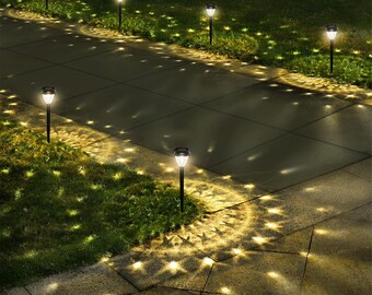 Super Bright Solar Light Outdoor Waterproof 10 Pack,Dusk to Dawn Up to 12 Hrs Solar Powered Pathway Garden Lights Auto On/Off, LED Landscape