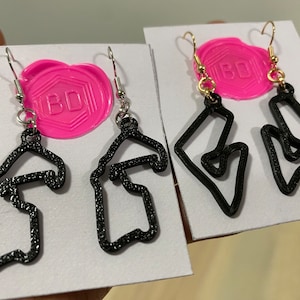Earrings F1 earrings motorsport gift rings dangle formula 1 rings race track gifts f1 jewellery cute earring hoop drop racing accessory