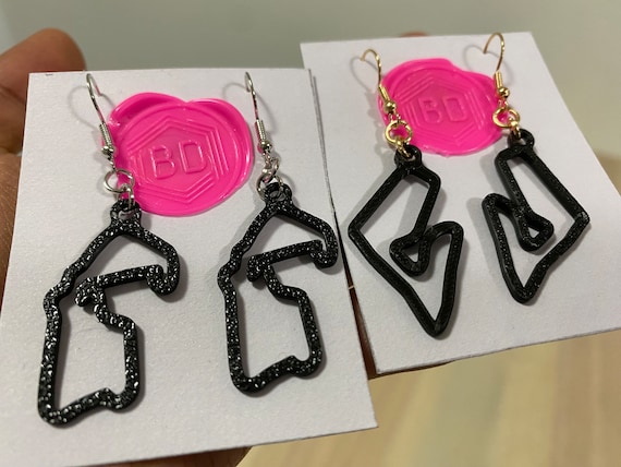 Earrings F1 earrings motorsport gift rings dangle formula 1 rings race track gifts f1 jewelry cute earring hoop drop racing accessory