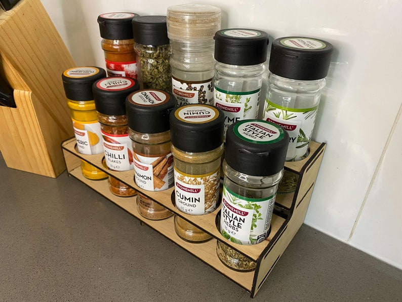 Spice Rack Kitchen Laser Cut File Svg Home Decor Wood Cnc Kit Bottle ...