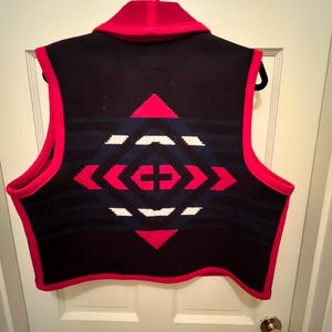Chaleco vintage de lana Pendleton estilo manta para mujer, talla grande, estilo azteca, fabricado en EE. UU. imagen 5