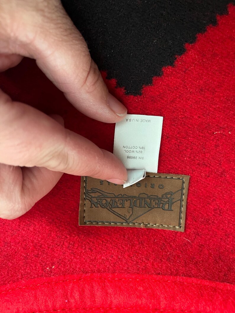 Chaleco vintage de lana Pendleton estilo manta para mujer, talla grande, estilo azteca, fabricado en EE. UU. imagen 6